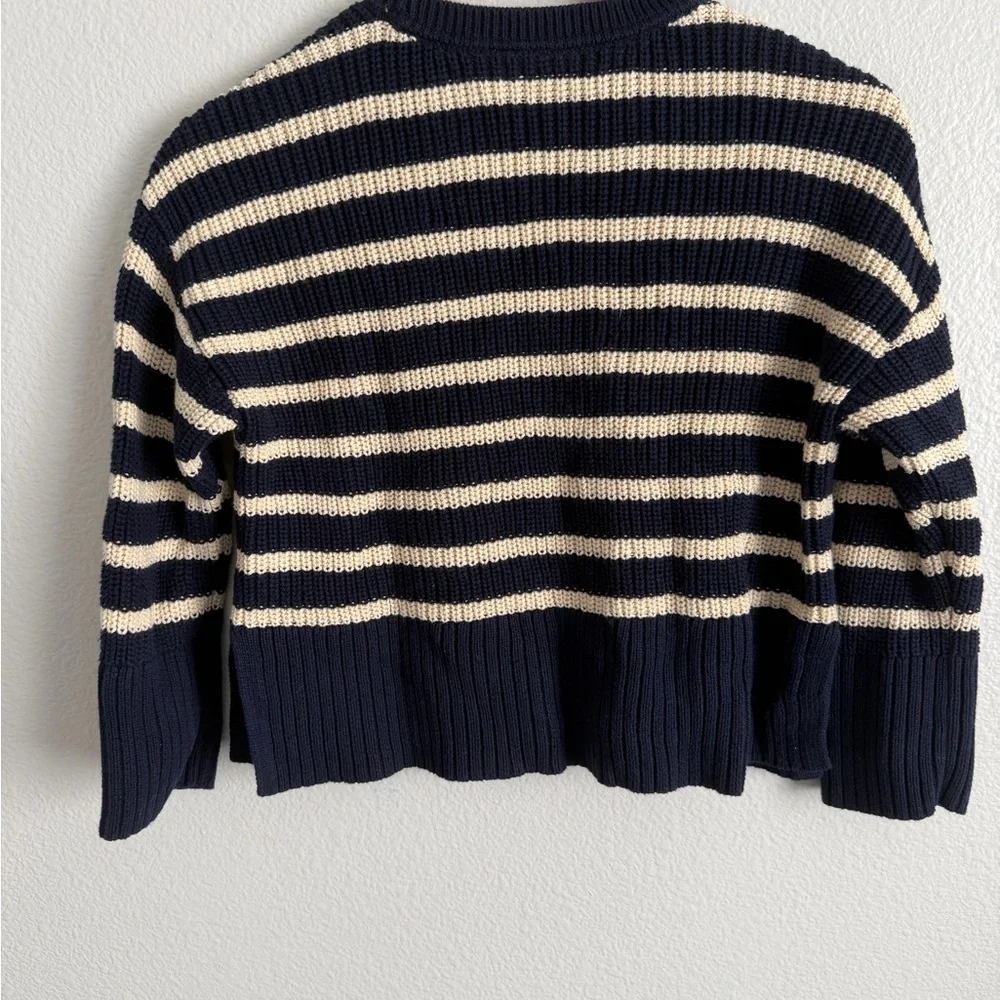 Striped Navy and Cream Girl's Sweater